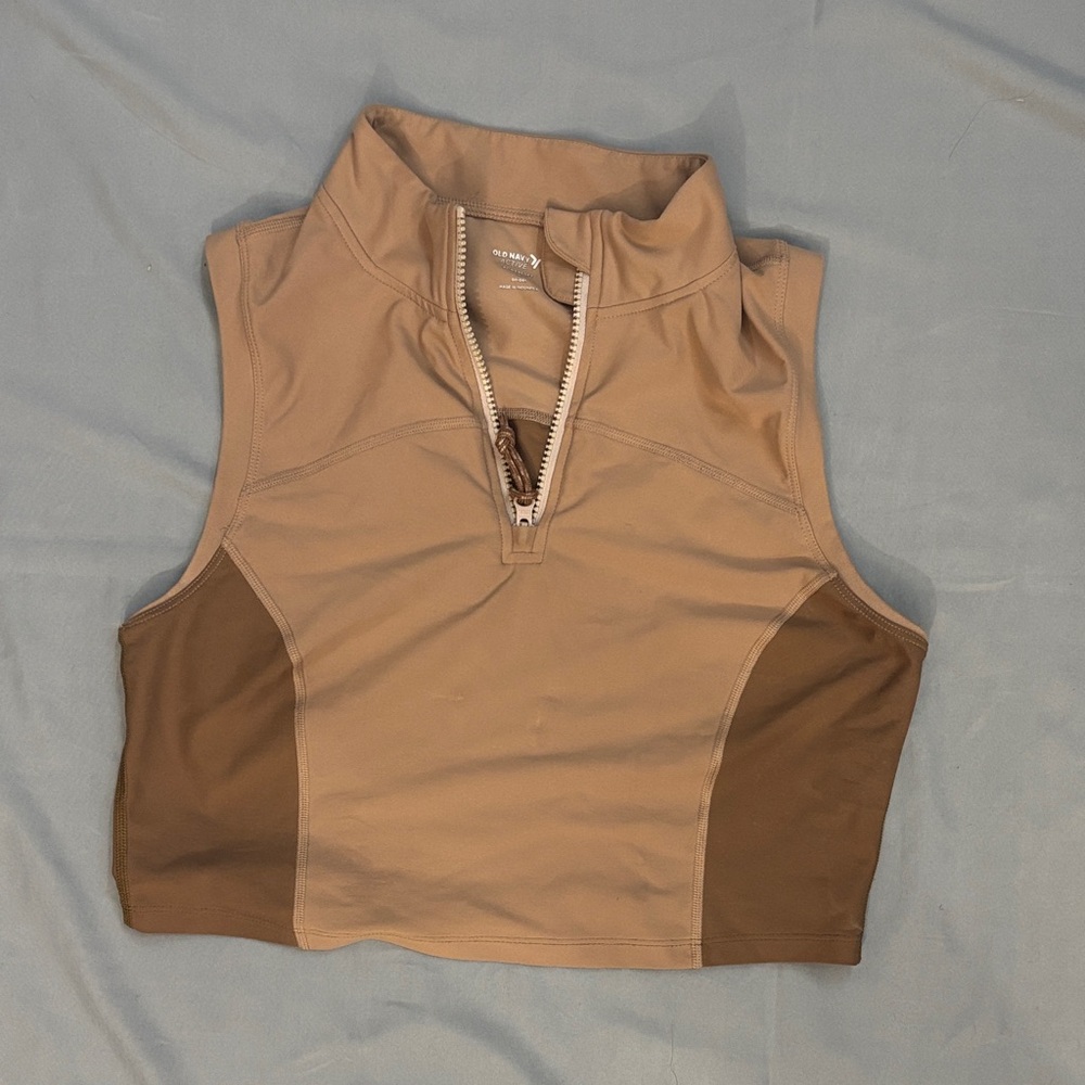 Old Navy Tan and Brown Crop Top Activewear